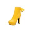 Talla grande comercio exterior otoño e invierno estilo europeo y americano botas de Caballero al por mayor punta redonda tacón grueso plataforma con cordones botas de mujer suministro directo de fábrica