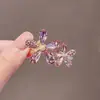 Acessório de Cabelo Novo Estilo Coreano e Japonês com Laço de Cristal Mini Presilha de Cabelo Mini Presilha de Garra Presilha Lateral para Franja Presilha para Franja da Testa para Mulheres em Estilo Tradicional