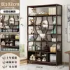 Estante de Exhibición Antiguo Estilo Chino Nuevo Gabinete de Múltiples Tesoros Estante de Almacenamiento de Té Soporte de Exhibición para Sala de Té Estante de Almacenamiento de Utensilios de Té Gabinete de Exhibición de Bambú Nan