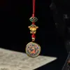 Cordão Original para Celular Tecido à Mão Oito Santos Padroeiros 1,5 Pingente de Celular Thangka Pintado a Ouro Pendente para Bolsa Pen Drive