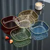 Plato para Escupir Huesos de Plástico PET Cuadrado Transparente Plato para Frutas Hogar Restaurante Plato para Frutas Plato para Snacks Mesa de Comedor Plato para Basura Plato