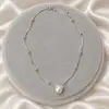 Colar de Pérolas Simples e Estiloso para Mulheres, Temperamento Versátil, Moda Personalizada, Corrente de Clavícula Estilo Luxo Leve