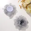Versão Coreana Doce Borda Queimada Organza Flor de Cristal Coração DIY Acessório de Flor Grampo de Cabelo Presilha Garra Ornamento de Cabelo Feminino Acessório de Broche