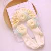 Conjunto Combinado de Touca Fetal e Meias para Recém-Nascidos com Várias Flores Pequenas Frescas para Bebês Meninas e Lactentes para Proteger a Fontanela
