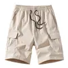 Nuevos pantalones cortos casuales deportivos de verano de talla europea para hombre, moda holgada con bolsillo, ropa de trabajo moderna
