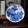 Jingdezhen azul e branco porcelana pendurada placa novo estilo chinês casa sala de estar decoração placa Qingming rio pintura artesanato placa decoração