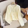 2026 Cárdigan de Punto con Cuello de Muñeca Abrigo para Mujer Estilo Corto Otoño Invierno Cárdigan de Punto Holgado para Mujer 2026 Principios de Otoño En Stock