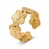 Pulsera transfronteriza oceánica europea y americana con palmera, estrella de mar, concha, diseño único y moderno, pulsera abierta en forma de hoja