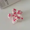 Pinza de Garra Estilo Coreano Flor de Plumeria Dulce Flores a Cuadros Florales Frescos Pinza de Garra Versátil para Recogidos Accesorios para el Cabello