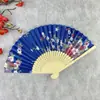 [Buena persona] verano estilo japonés retro Mujer abanico de seda de bambú chino estilo japonés abanico pequeño abanico plegable venta al por mayor