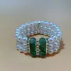 Pulseira Popular de Vidro com Fragmentos de Jade para Homens e Mulheres, Simples Bicolor Fragmento de Gelo Brilhante Acessórios para Pulseira Atacado