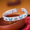 Pulseira de prata de lei 9999 cor esmalte pé de borboleta indústria pesada queima de prata coração de borboleta azul pé de sutra pulseira de prata pé de sutra coração azul queimado