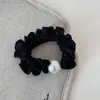Scrunchie de perlas a la moda, color liso básico, de alta gama, pasador de pelo simple y dulce, versátil para el uso diario, banda elástica de alta elasticidad