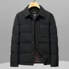 Chaqueta de plumón para hombre 2026 Otoño/Invierno Cuello camisero plegable Estilo camisa Estándar Nacional 90% plumón Juvenil Casual de negocios Abrigo de plumón cálido