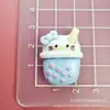 Taza de Té con Leche de Gato Linda de Dibujos Animados Accesorios de Resina para Funda de Teléfono Móvil DIY Agujero para Cuerda de Pasador Hebilla de Zapato Colgante de Joyería