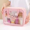Bolsa de maquillaje moderna y elegante, transparente de PVC impermeable, gran capacidad, conveniente, bolsa de almacenamiento de alta calidad, bolso personalizable