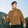 Jaqueta de Lã Polar Outono e Inverno Masculina Nova Esportes ao Ar Livre Gola Alta Quente Casual Versátil Cardigã Top de Lã