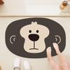 Tapete de piso de barro de diatomeas con animal de dibujos animados para el hogar, baño, tapete antideslizante, forma especial, lindo, adorable, absorbente para inodoro, secado rápido, tapete para pies