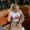 Camiseta de manga curta com gola curta e gola curta estilo retrô Y2K estilo Millennium Estilo Romã para Mulheres Spice Girls Slim Fit Top Cropped na moda