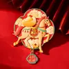 Imán para Refrigerador del Año del Caballo Pegatina Magnética Metálica Estampada de Dibujos Animados Pegatina Decorativa de Año Nuevo Hazte Rico Inmediatamente Imán para Refrigerador Cultural y Creativo del Año del Caballo