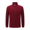 Moletom de trabalho grosso em fleece para outono e inverno, impressão de logotipo personalizado, jaqueta para grupo corporativo, gola alta, com zíper, para homens
