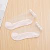 Primavera y verano nuevo calcetines de tarjeta de perlas transparentes niñas dulces calcetines cortos japoneses cara fondo antideslizante calcetines de fábrica
