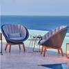 Sofá nórdico informal de teca y ratán para exteriores, mesa y silla creativas para patio, balcón y jardín, combinación de muebles de ratán