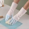 Guantes blancos de dos colores para lavar platos, guantes de cocina para mujer, de látex, impermeables, de plástico y goma, para tareas del hogar.