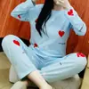 Pijama para Mãe Jovem, Roupas de Casa Casuais Femininas de Manga Longa que Rejuvenescem, Pequenos Conjuntos Finos de Celebridade da Internet Casuais para Primavera, Outono e Verão