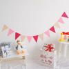 Bandera de fieltro colorida con forma de triángulo para decoración de fiestas de cumpleaños, flores para habitación de niños, decoración colgante para jardín de infantes.