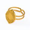 Soporte de anillo de acero inoxidable, bandeja cóncava con orificios para el viento, ajustable, para joyería DIY, bandeja en blanco para joyería