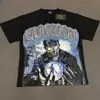 Comércio Exterior Transfronteiriço Atacado Nova Marca Tendência Estilo Americano Camiseta 280g de Manga Curta para Homens e Mulheres com Strass Estampado, Caimento Solto Manga Meia