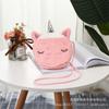 Bolso de hombro infantil de peluche de unicornio, bonito y colorido bolso de hombro personalizado con dibujos animados para niñas.