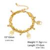 Corte Titanium Steel Plant Flower Bracelet Oco Carnudo Planta Diamante Pingente Simples Pulseira de Dupla Camada de Aço Inoxidável