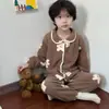 Conjunto de Roupa de Casa Infantil, Veludo de Neve, Meninos e Meninas, Cardigans de Inverno, Veludo, Pijamas Quentes Espessados, Entrega no Atacado