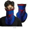 Máscara facial de triángulo colgante para oreja con patrón Mang de camuflaje de Spider-Man, bufanda de verano para protección solar de calavera de motocicleta al aire libre