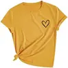 Camisetas de Verano Divertidas con Estampado de Corazones para Mujer Sweatyrocks