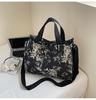 2025 Moda Commuting Classe Commuting Sacola de Compras Bolsa Tote de Grande Capacidade Bolsa de Ombro Feminina com Estampa de Bambu