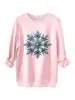 Amazon eBay loja independente moda casual feminina moletom de pelúcia grosso azul floco de neve com lantejoulas para e-commerce transfronteiriço