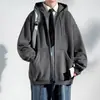 Moletom com Capuz de Manga Longa Cabelo Liso de Fábrica Outono 2023 Masculino Solto Marca da Moda Casual Cor Sólida Jaqueta para Meninos