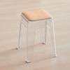 Banquito de Plástico con Cubierta Suave para el Hogar, Simple y Portátil, Silla de Comedor con Almacenamiento, Banquito Transparente, Apilable, Juego de Banquitos, Se Pueden Apilar