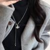 Collar con colgante de Saturno de otoño e invierno, diseño de nicho, moda de alta gama, elegante, para mujer, con ajuste extraíble, accesorios de cadena para suéter