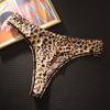 Sierjian seda gelada estampa de leopardo estilo europeu e americano fio dental sexy sem costura cintura baixa virilha de algodão calcinha para meninas esportes yoga calça t