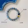 Pulsera de piedra lunar gris natural, pulsera de piedra ojo de tigre azul y dorado, diseño original, pulsera de cuentas alargadas de labradorita, una pieza de joyería elegante