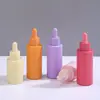 Botellas de Aceite Esencial para Macarrones al por Mayor Personalizadas, Botellas de Vidrio con Gotero, Botellas Dispensadoras de Cosméticos de Esencia, Botellas Vacías, Color de Spray Personalizado