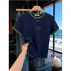 Estilo Popular de Verano: Camiseta de Manga Corta para Mujer con Hombros Normales, Cuello Redondo, Algodón Puro, Bloques de Color, Diseño Único, Top Moderno y de Moda