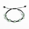 Color Cristal Siete Cuentas Pulsera de Comercio Transfronterizo Pulsera de Cuentas de Piedra Pulsera de Piedra Ágata Dongling Verde Joyería