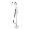 Bañera de Piso Grifo Vertical Juego Todo Cobre Ducha Ducha Flujo Grande Cilindro Columna Lateral Caliente y Frío Giratorio Hogar