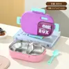 Fiambrera de Acero Inoxidable Transfronteriza Compartimento para Microondas Fiambrera Sellada a Prueba de Fugas Portátil Fiambrera para Estudiantes Fiambrera para Niños