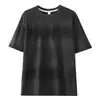 Camiseta de Manga Corta Jacquard de Onda de Toalla Estilo Retro Americano Holgada Casual para Hombre